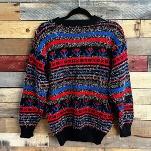 Western Connection Multi Color‎ Eyelash Sweater Size Small